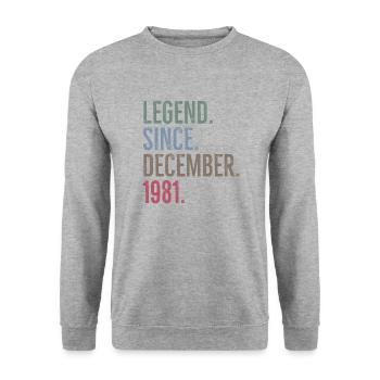 Légende depuis décembre 1981 - Sweat-shirt Unisexe - gris chiné - Devant - Alina (178cm) & Michal (187cm)