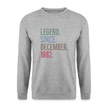 Legend Since December 1982 - Unisex Sweatshirt - salt & pepper - Front - Alina (178cm) & Michal (187cm)