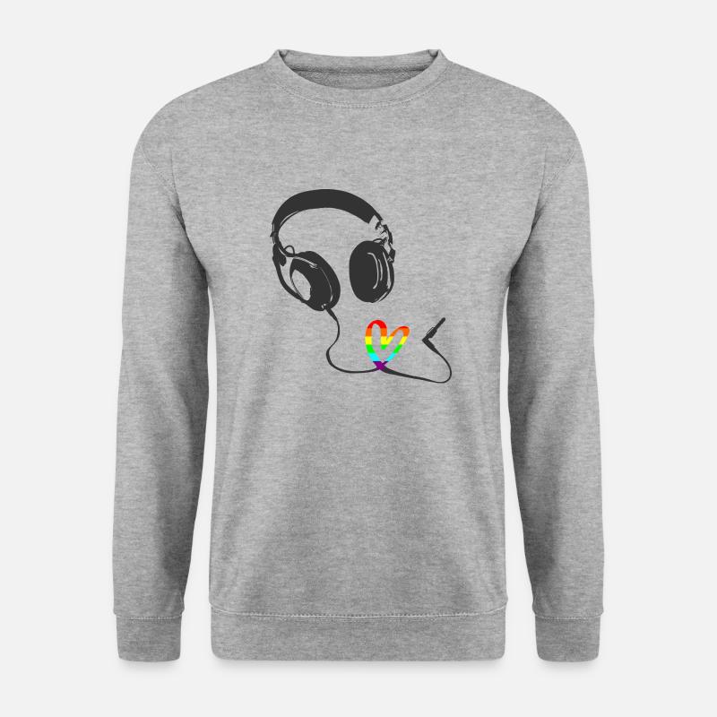 Kopfhörer LGBTQI+ - Unisex Pullover - Weißgrau meliert