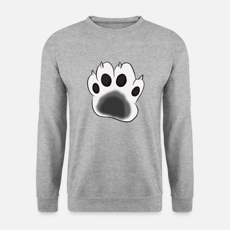Katzenpfote Pfote Katze Vektor Geschenkidee - Unisex Pullover - Weißgrau meliert