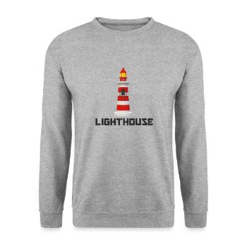 Lighthouse Lighthouse Tower Signal Sea Coast - Sweat-shirt Unisexe - gris chiné - Devant - Alina (178cm) & Michal (187cm)
