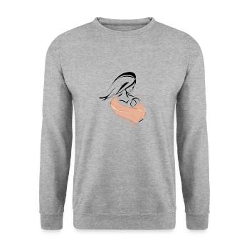 Design Porte mmon nom - Sweat-shirt Unisexe - gris chiné - Devant - Alina (178cm) & Michal (187cm)