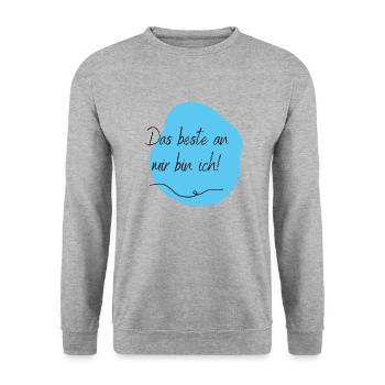 Das beste an mir bin ich! - Unisex Pullover - Weißgrau meliert - Vorne - Alina (178cm) & Michal (187cm)