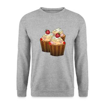 Cakes - Unisex Sweatshirt - salt & pepper - Front - Alina (178cm) & Michal (187cm)