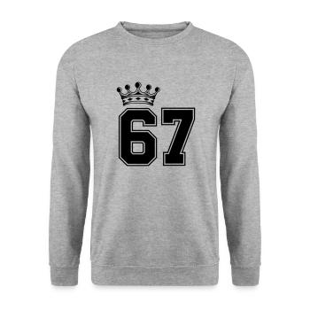 67 crowns - Unisex Sweatshirt - salt & pepper - Front - Alina (178cm) & Michal (187cm)