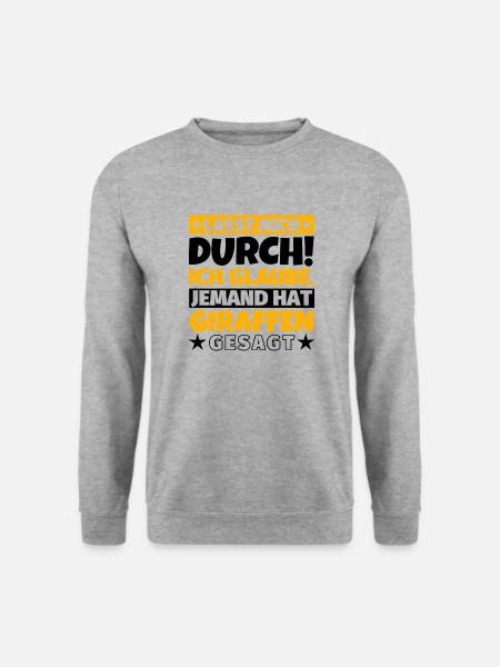 Giraffen - Unisex Pullover - Weißgrau meliert
