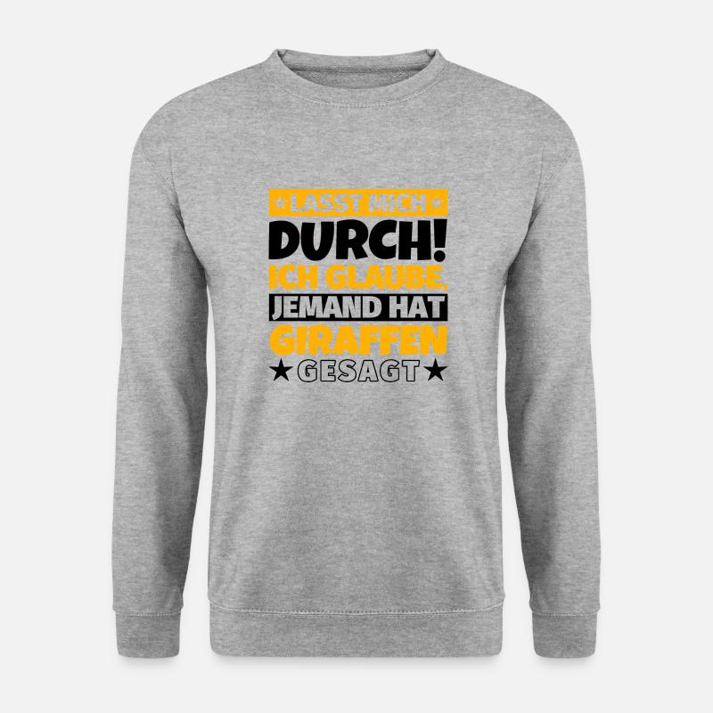 Giraffen - Unisex Pullover - Weißgrau meliert