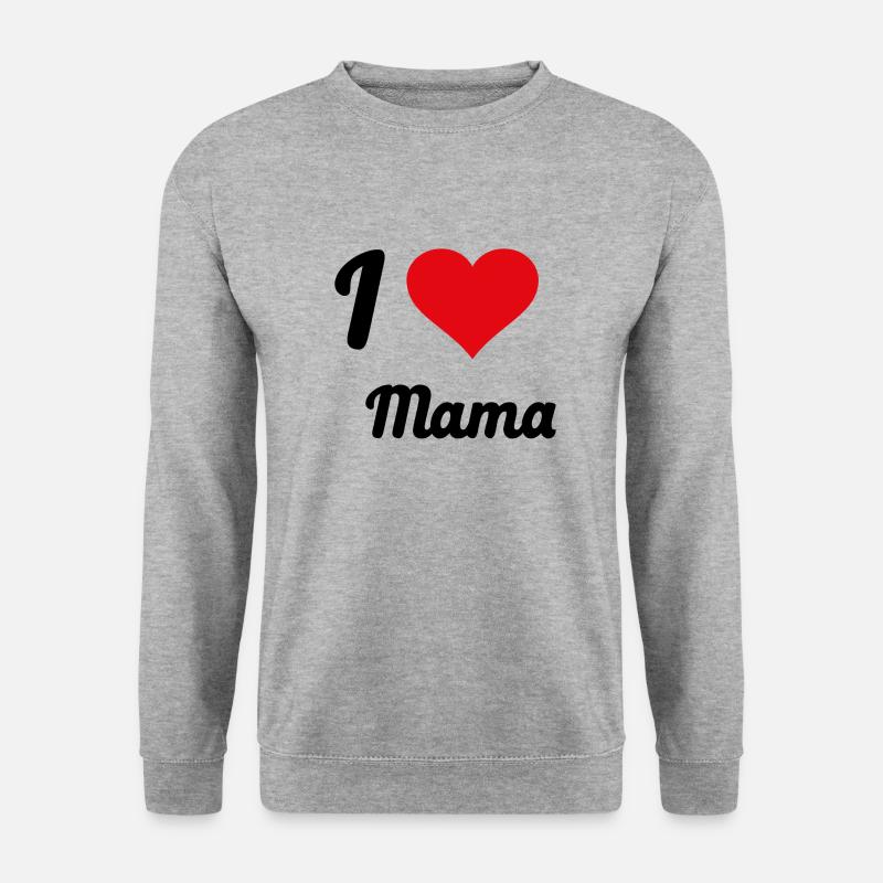 I Love Mama - Unisex Pullover - Weißgrau meliert