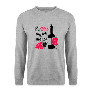 Je ne dis jamais non à Vino ! - Sweat-shirt Unisexe - gris chiné - Devant - Alina (178cm) & Michal (187cm)