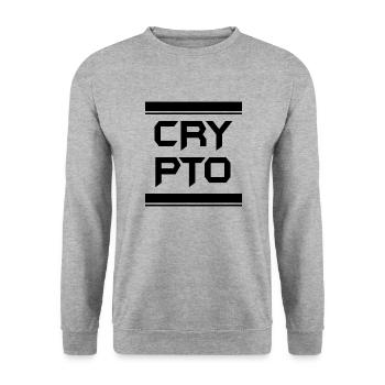 Bitcoin Trading Crypto Aktien - Unisex Pullover - Weißgrau meliert - Vorne - Alina (178cm) & Michal (187cm)