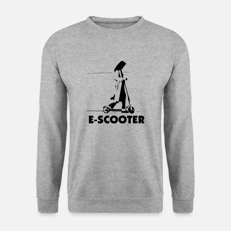 E-Scooter E-Roller Scooter - Unisex Pullover - Weißgrau meliert