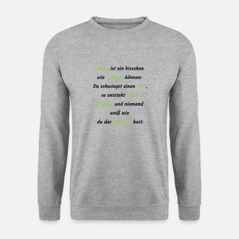 Häkeln ist wie zaubern - Unisex Pullover - Weißgrau meliert
