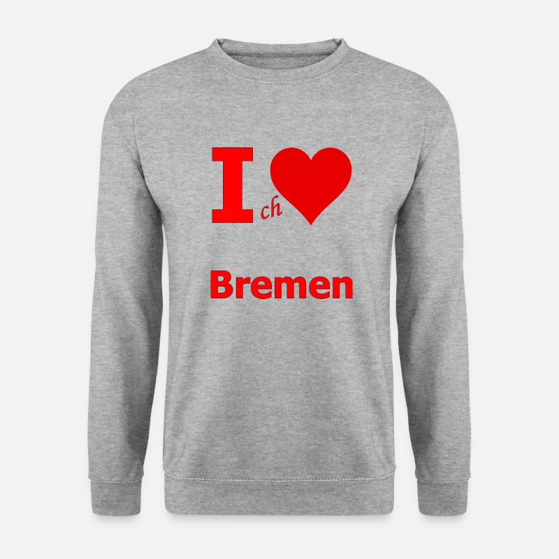 Ich liebe Bremen - Unisex Pullover - Weißgrau meliert