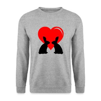 Amour des lapins - Sweat-shirt Unisexe - gris chiné - Devant - Alina (178cm) & Michal (187cm)