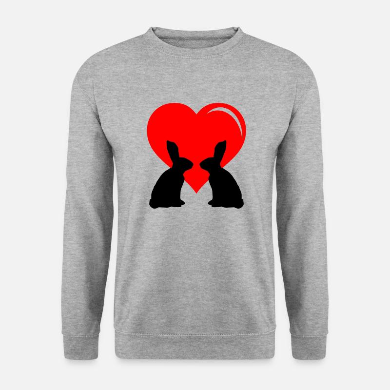 Hasen Liebe - Unisex Pullover - Weißgrau meliert
