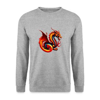 Dragon - Sweat-shirt Unisexe - gris chiné - Devant - Alina (178cm) & Michal (187cm)