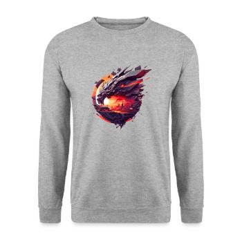 Polygon Vector Artwork für Sci-Fi Fans - Unisex Pullover - Weißgrau meliert - Vorne - Alina (178cm) & Michal (187cm)