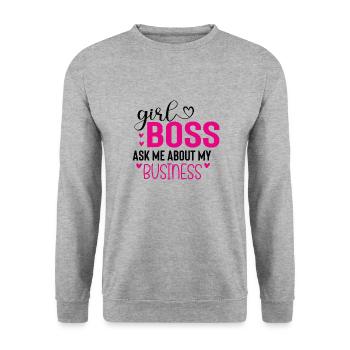 Girl Boss Ask Me About My Business - Unisex Sweatshirt - salt & pepper - Front - Alina (178cm) & Michal (187cm)