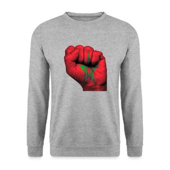 Fist Maroc - Sweat-shirt Unisexe - gris chiné - Devant - Alina (178cm) & Michal (187cm)