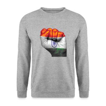 Fist Inde - Sweat-shirt Unisexe - gris chiné - Devant - Alina (178cm) & Michal (187cm)