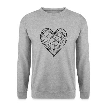 Cœur orné créatif pour la journée de valetnine - Sweat-shirt Unisexe - gris chiné - Devant - Alina (178cm) & Michal (187cm)