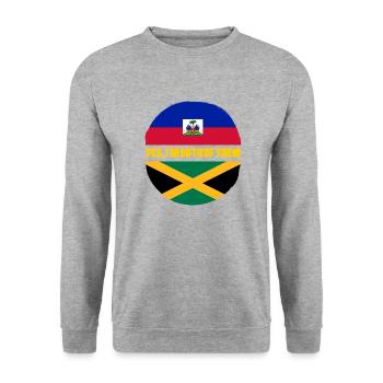 Haiti Haitian Jamaica Combination I Gift - Unisex Sweatshirt - salt & pepper - Front - Alina (178cm) & Michal (187cm)