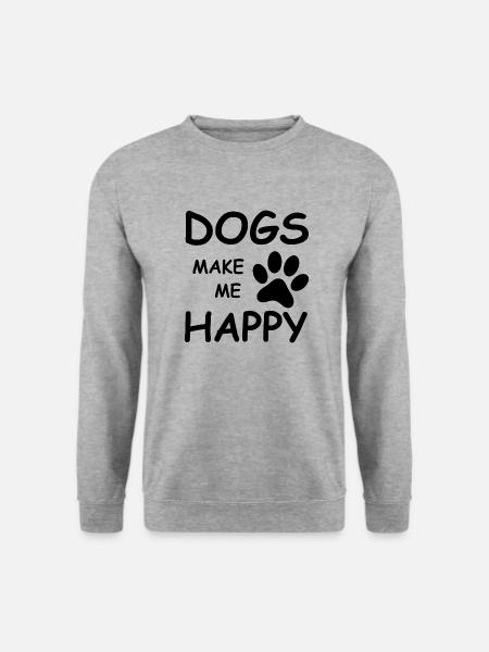 Dog Hund - Unisex Pullover - Weißgrau meliert