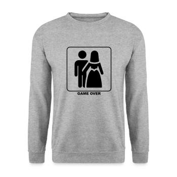 Funny "Game Over" design for him and her - Unisex Sweatshirt - salt & pepper - Front - Alina (178cm) & Michal (187cm)