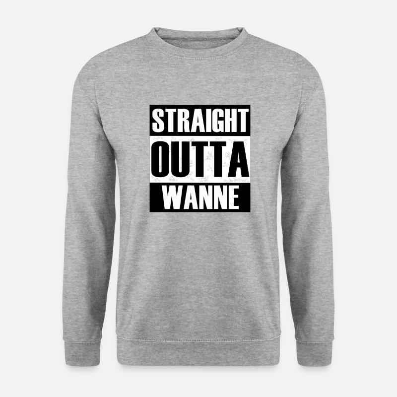 Straight Outta Wanne - Unisex Pullover - Weißgrau meliert