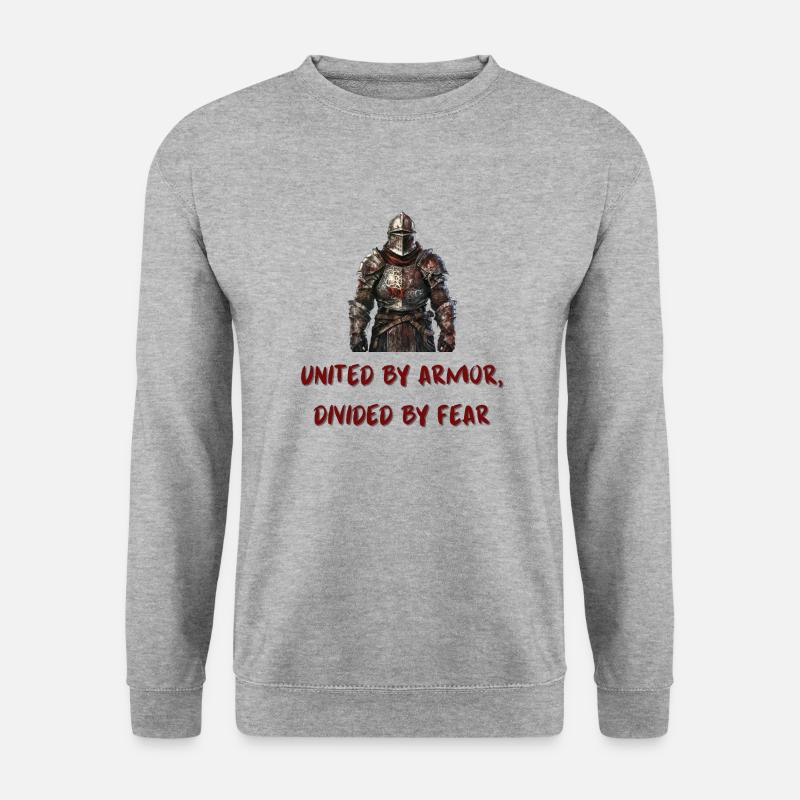 United by Armor, Divided by Fear - Unisex Pullover - Weißgrau meliert