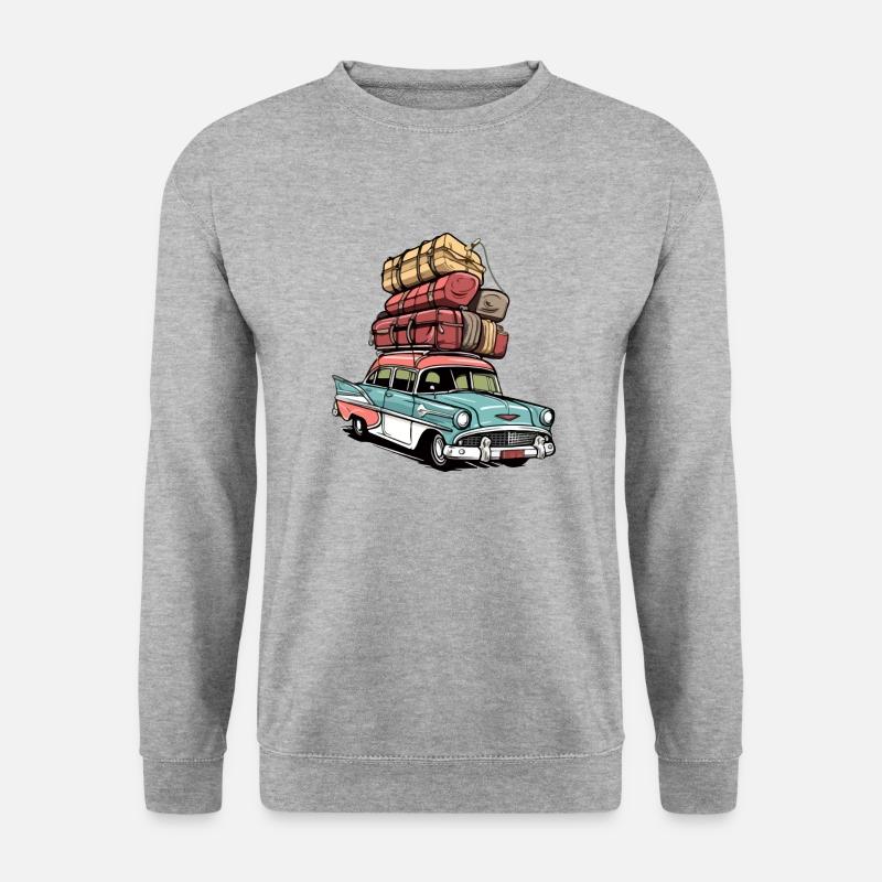 Amerikaner auf Reisen - Unisex Pullover - Weißgrau meliert