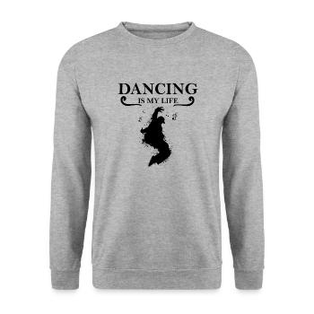 Dancing Dance Music - Unisex Pullover - Weißgrau meliert - Vorne - Alina (178cm) & Michal (187cm)