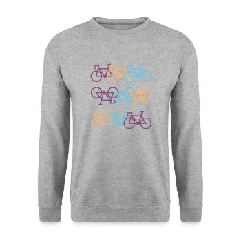 Fahrrad - Unisex Pullover - Weißgrau meliert - Vorne - Alina (178cm) & Michal (187cm)