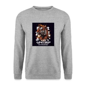 Tiger United we stand together - Unisex Sweatshirt - salt & pepper - Front - Alina (178cm) & Michal (187cm)