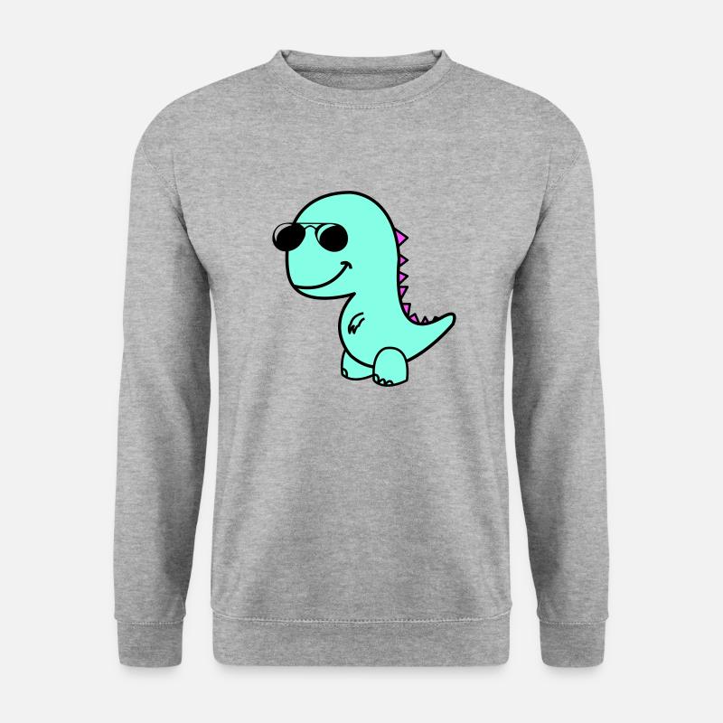 cool dino - Unisex Pullover - Weißgrau meliert