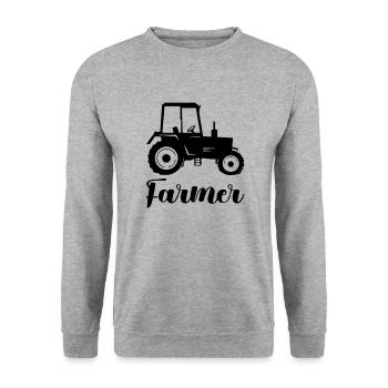 traktor farmer - Unisex Pullover - Weißgrau meliert - Vorne - Alina (178cm) & Michal (187cm)