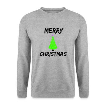 merry christmas - Unisex Pullover - Weißgrau meliert - Vorne - Alina (178cm) & Michal (187cm)