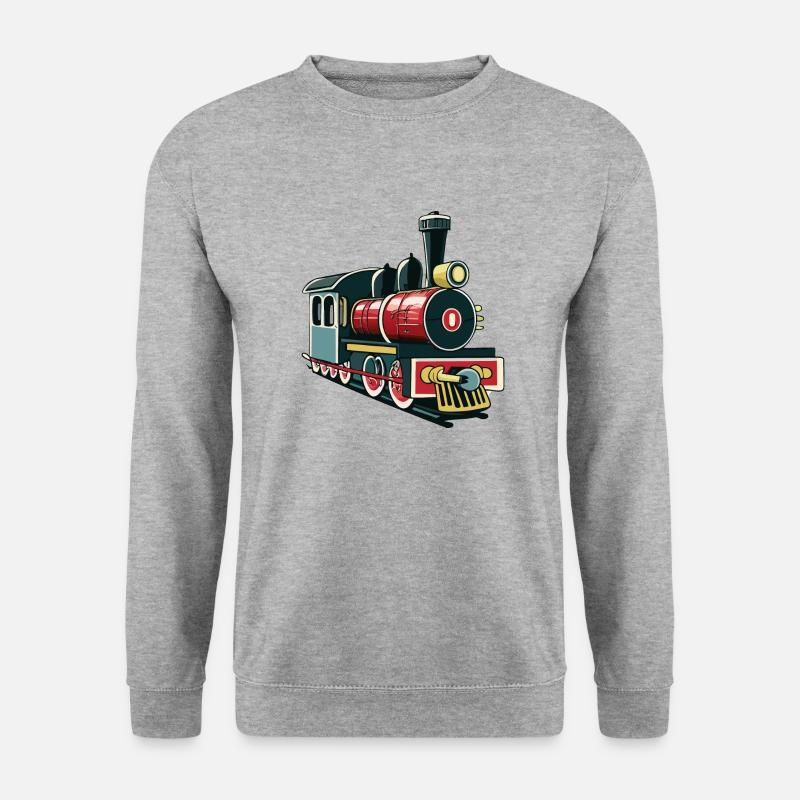 Spielzeugeisenbahn - Unisex Pullover - Weißgrau meliert