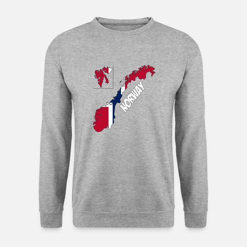 Norwegen - Unisex Pullover - Weißgrau meliert