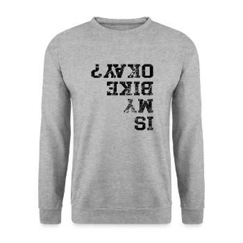 Mon vélo est-il en bon état ? Dire Bicyclette - Sweat-shirt Unisexe - gris chiné - Devant - Alina (178cm) & Michal (187cm)
