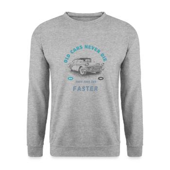 Old Cars Never Die They Just Get Faster - Unisex Sweatshirt - salt & pepper - Front - Alina (178cm) & Michal (187cm)