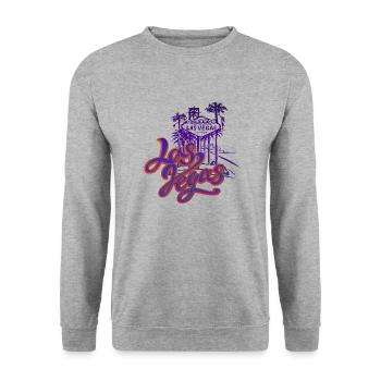 las vegas usa america california patriot travel - Unisex Sweatshirt - salt & pepper - Front - Alina (178cm) & Michal (187cm)