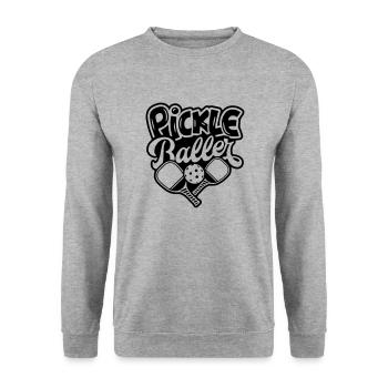 pickleball - Sweat-shirt Unisexe - gris chiné - Devant - Alina (178cm) & Michal (187cm)