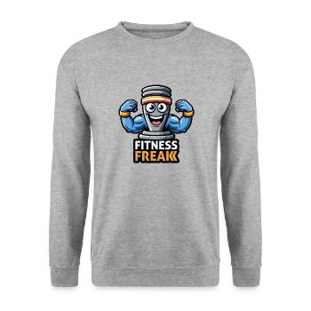 Gym Protein Shake - Unisex Sweatshirt - salt & pepper - Front - Alina (178cm) & Michal (187cm)