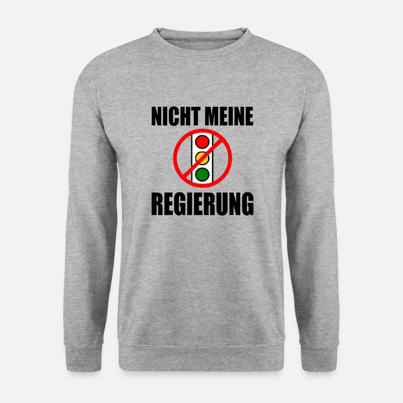 nicht meine regierung ampel - Unisex Pullover - Weißgrau meliert