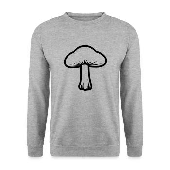mushroom - Unisex Sweatshirt - salt & pepper - Front - Alina (178cm) & Michal (187cm)