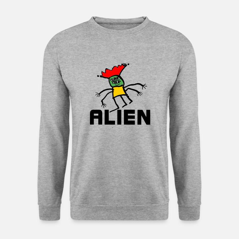 Außerirdischer - Unisex Pullover - Weißgrau meliert