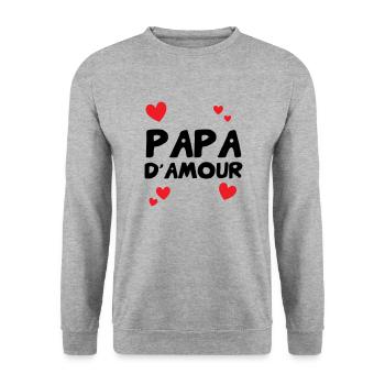 Love Daddy - Father's Day - Unisex Sweatshirt - salt & pepper - Front - Alina (178cm) & Michal (187cm)