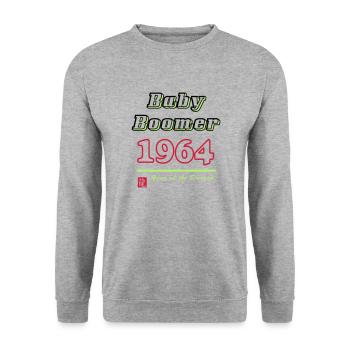 Baby Boomer 1964 - 2024 - Unisex Sweatshirt - salt & pepper - Front - Alina (178cm) & Michal (187cm)