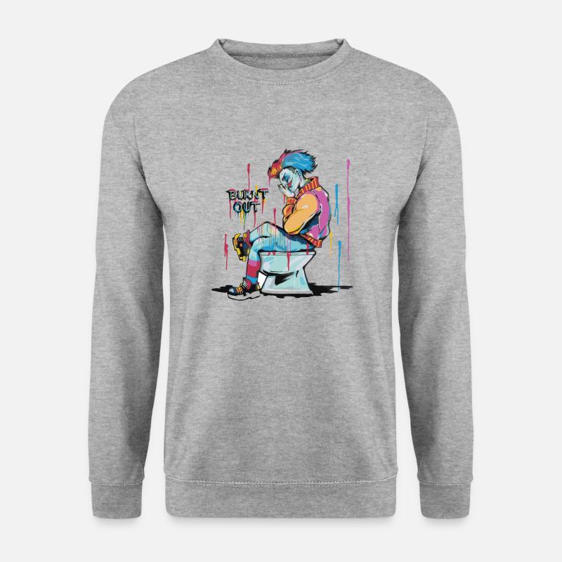 Burnout - Unisex Pullover - Weißgrau meliert